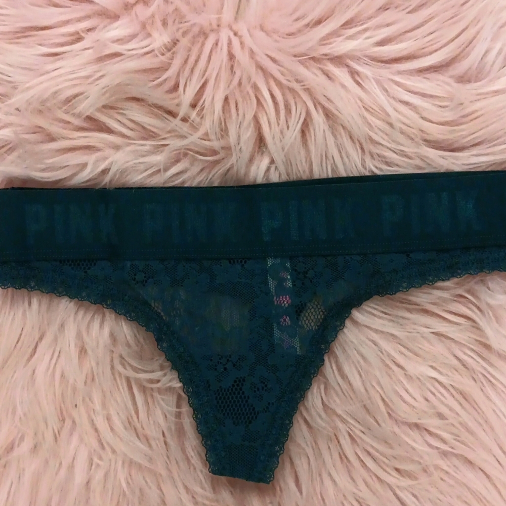 Brand New PINK Victoria's Secret FLORAL LACE Thong-XS